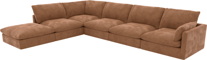 Willow Tribute Chestnut Modular Sofa LAF Terminal - 6 Seater color Tribute Chestnut