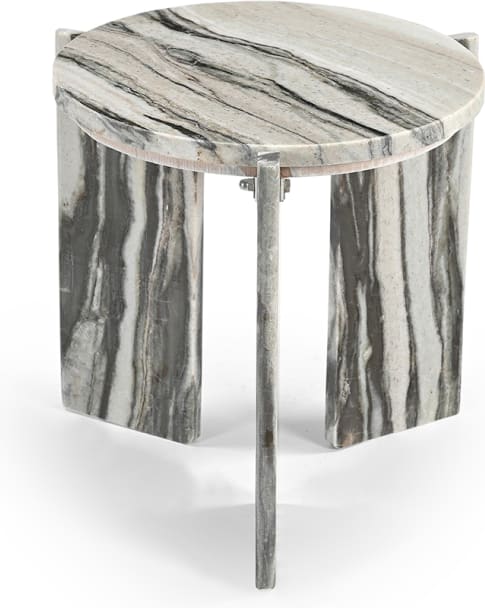 Capello Panda White Marble Side Table color White/Black