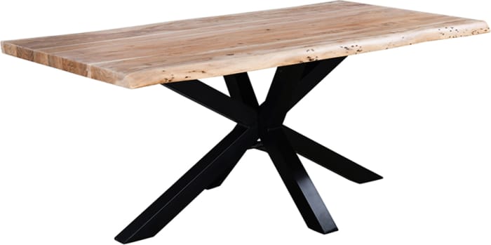 Madras Live Edge Solid Acacia Wood Dining Table color Natural
