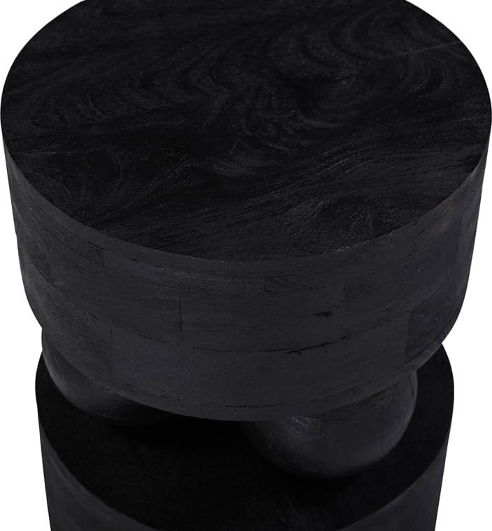 Tuma Occasional Mango Wood Stool Black color Black