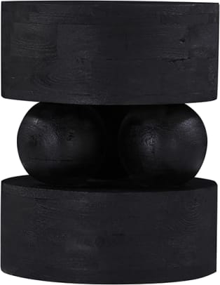 Tuma Occasional Mango Wood Stool Black color Black