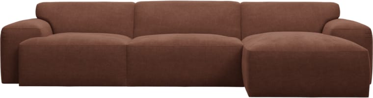 Copenhagen Muse Rust Chaise Sofa - 3 Seater color Muse Rust
