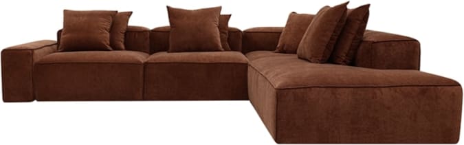 Riley Muse Rust Modular Sofa - Arm, 2x Armless, Corner, Right Terminal color Muse Rust