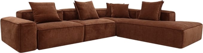 Riley Muse Rust Modular Sofa - Arm, 2x Armless, Corner, Right Terminal color Muse Rust