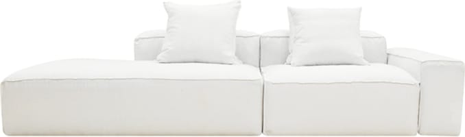 Riley Linen Pure White Modular Sofa - 1x Arm, 1x Armless, 1x Left Terminal color Linen Pure White