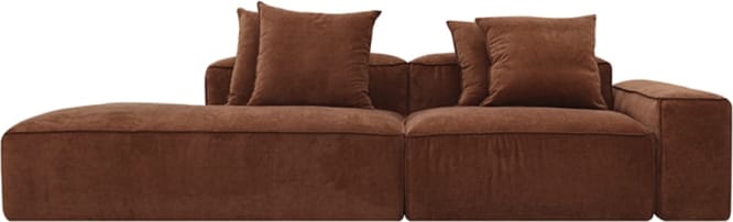 Riley Muse Rust Modular Sofa - 1x Arm, 1x Armless, 1x Left Terminal color Muse Rust