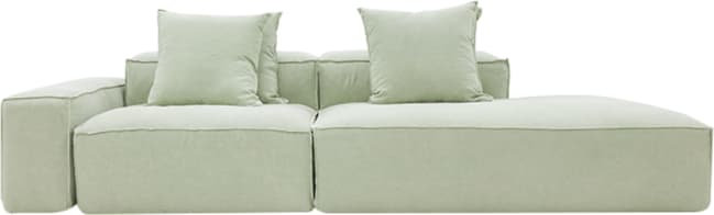 Riley Linen Oatmeal Modular Sofa - 1x Arm, 1x Armless, 1x Right Terminal color Linen Oatmeal