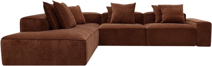 Riley Muse Rust Modular Sofa - Arm, 2x Armless, Corner, Left Terminal color Muse Rust
