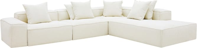 Riley Boucle Ivory Modular Sofa - Arm, 2x Armless, Corner, Right Terminal color Boucle Ivory