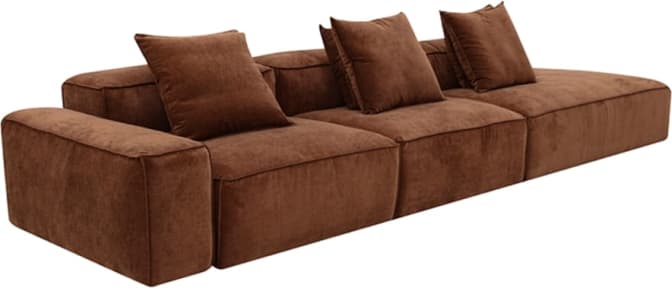 Riley Muse Rust Modular Sofa - 1x Arm, 2x Armless, 1x Right Terminal color Muse Rust