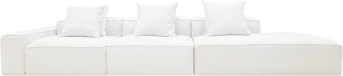 Riley Linen Pure White Modular Sofa - 1x Arm, 2x Armless, 1x Right Terminal color Linen Pure White