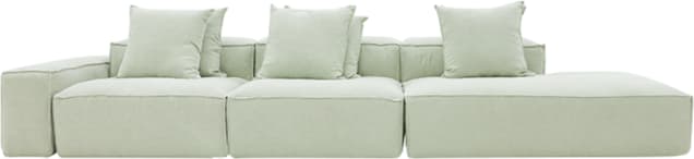 Riley Linen Oatmeal Modular Sofa - 1x Arm, 2x Armless, 1x Right Terminal color Linen Oatmeal