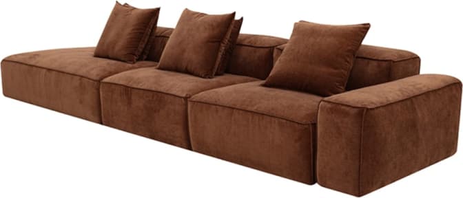 Riley Muse Rust Modular Sofa - 1x Arm, 2x Armless, 1x Left Terminal color Muse Rust