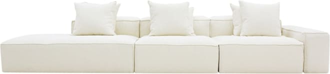 Riley Boucle Ivory Modular Sofa - 1x Arm, 2x Armless, 1x Left Terminal color Boucle Ivory