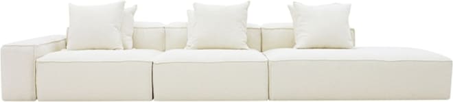 Riley Boucle Ivory Modular Sofa - 1x Arm, 2x Armless, 1x Right Terminal color Boucle Ivory