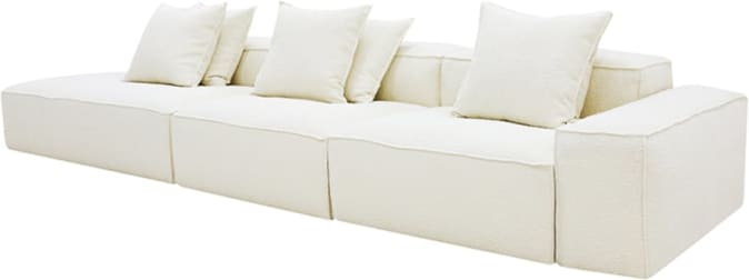 Riley Boucle Ivory Modular Sofa - 1x Arm, 2x Armless, 1x Left Terminal color Boucle Ivory