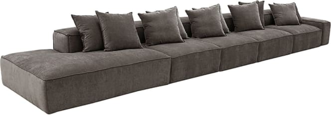 Riley Muse Mink Modular Sofa - 1x Arm, 4x Armless, 1x Left Terminal color Muse Mink