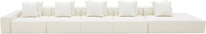 Riley Boucle Ivory Modular Sofa - 1x Arm, 4x Armless, 1x Right Terminal color Boucle Ivory