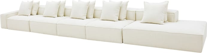 Riley Boucle Ivory Modular Sofa - 1x Arm, 4x Armless, 1x Right Terminal color Boucle Ivory