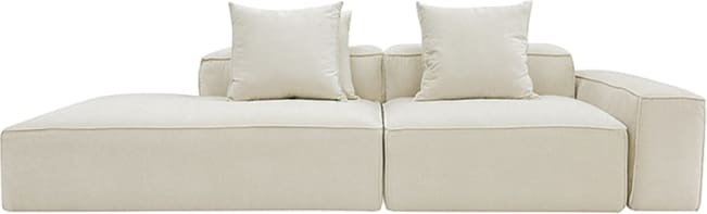 Riley Muse Flax Modular Sofa - 1x Arm, 1x Armless, 1x Left Terminal color Muse Flax