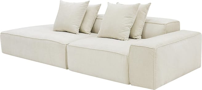 Riley Muse Flax Modular Sofa - 1x Arm, 1x Armless, 1x Left Terminal color Muse Flax