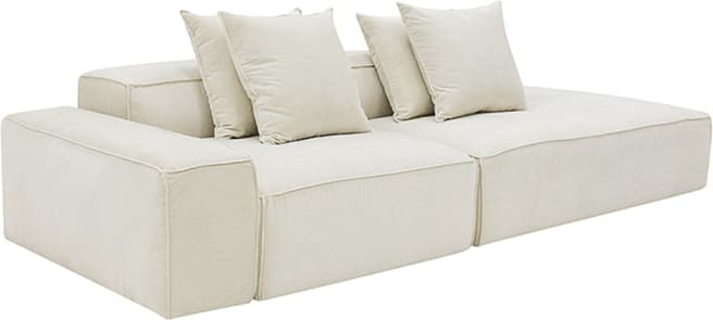 Riley Muse Flax Modular Sofa - 1x Arm, 1x Armless, 1x Right Terminal color Muse Flax
