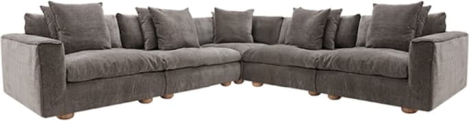 Tully Muse Mink Modular Sofa - 5 Piece color Muse Mink