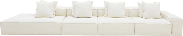 Riley Boucle Ivory Modular Sofa - 1x Arm, 3x Armless, 1x Left Terminal color Boucle Ivory