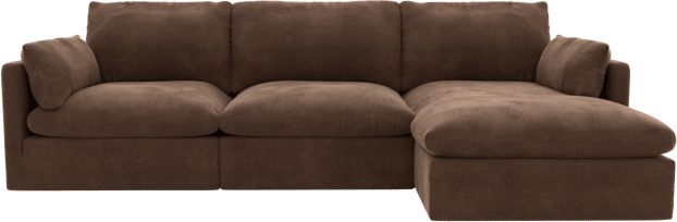 Willow Apt Muse Chocolate 3 Seater Chaise Sofa color Muse Chocolate