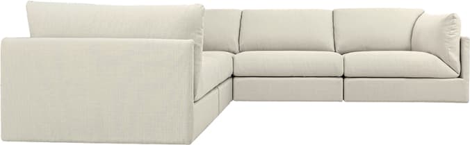 Finley Toorak Pearl Corner Sofa - 5 Seater color Toorak Pearl