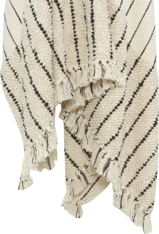 Woven Throw Cotton Natural Black 160cm x 130cm 