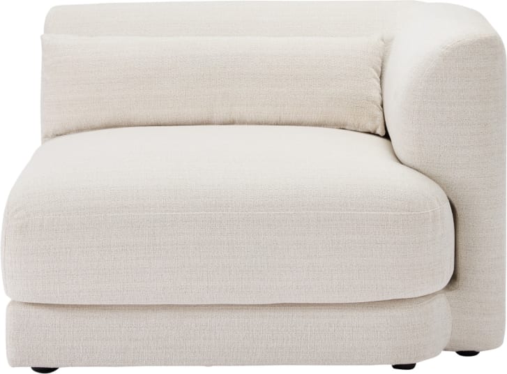 Santa Monica Ovis Ecru White 1.5 Seat Right Arm Facing Sofa Module color Ecru White