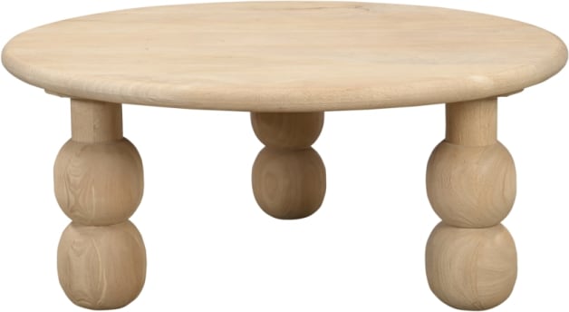 Anya Round Mango Wood Coffee Table color Natural