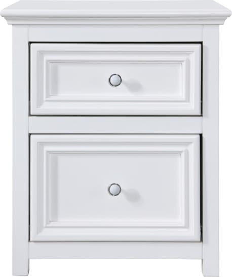 Mandalay Bedside Table White - 2 Drawer color White