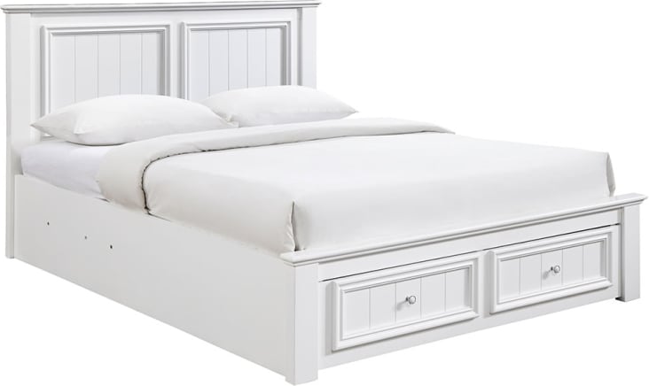 Mandalay  Drawer and Gas Lift Storage Bed Frame White color White