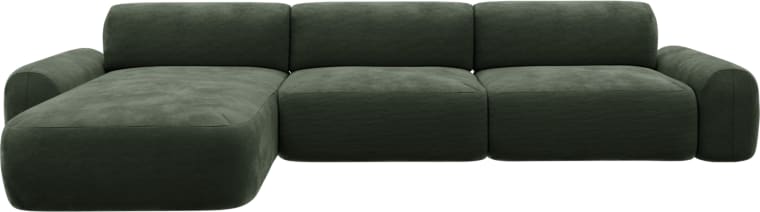 Beckett Muse Forest Chaise Sofa - 3 Seater color Muse Forest