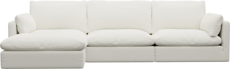Willow Tribute Shell Chaise Sofa - 3 Seater color Tribute Shell