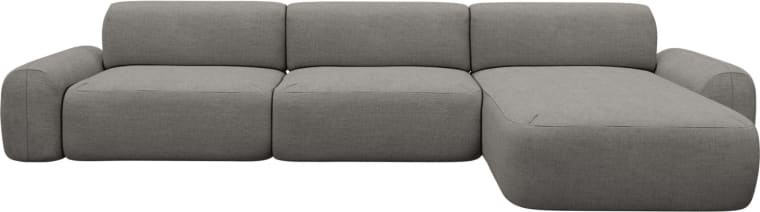 Beckett Isla Soft Grey Chaise Sofa - 3 Seater color Isla Soft Grey