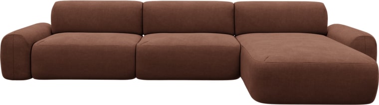Beckett Muse Rust Chaise Sofa - 3 Seater color Muse Rust