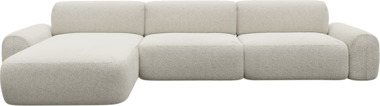 Beckett Boucle Ivory Chaise Sofa - 3 Seater color Boucle Ivory