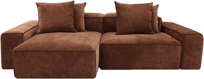 Riley Muse Rust Modular Sofa - 2 Seater Chaise color Muse Rust
