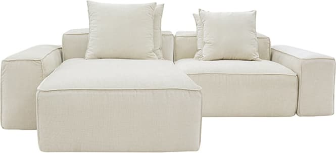 Riley Muse Flax Modular Sofa - 2 Seater Chaise color Muse Flax