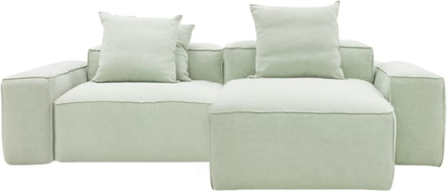 Riley Linen Oatmeal Modular Sofa - 2 Seater Chaise color Linen Oatmeal