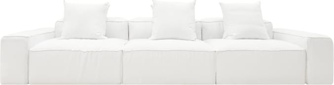 Riley Linen Pure White Modular Sofa - 3 Seater color Linen Pure White