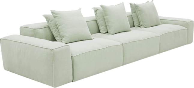Riley Linen Oatmeal Modular Sofa - 3 Seater color Linen Oatmeal
