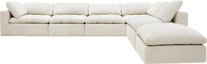 Cloud Deep Muse Flax Modular Sofa - 6 Piece color Muse Flax