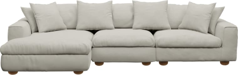 Tully California Ivory Chaise Sofa - 3 Seater color California Ivory