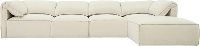 Kai Tribute Shell Modular Sofa - 4 Seater and Ottoman color Tribute Shell