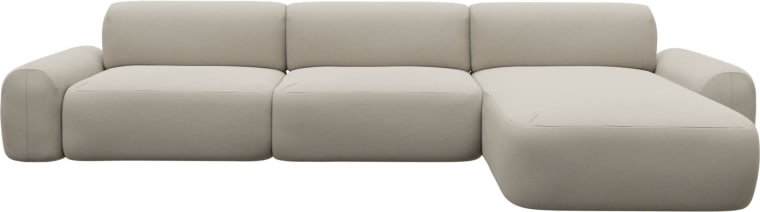 Beckett Isla Sea Pearl Chaise Sofa - 3 Seater color Isla Sea Pearl