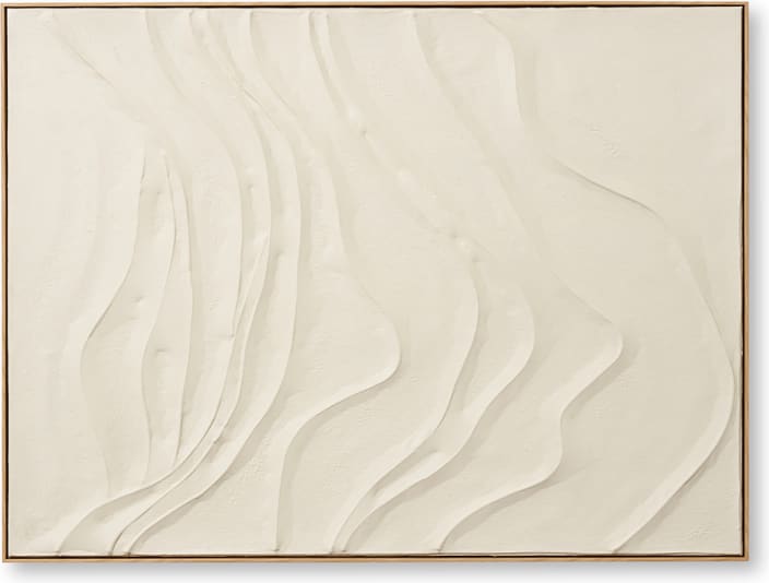 Wavy Framed Painting 120cm x 90cm color Beige/Natural